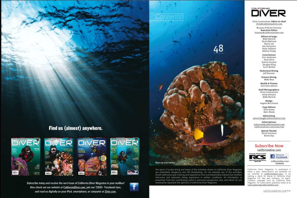 Right side reef photo, Cabo Pulmo - California Diver Magazine, May-June 2012 issue