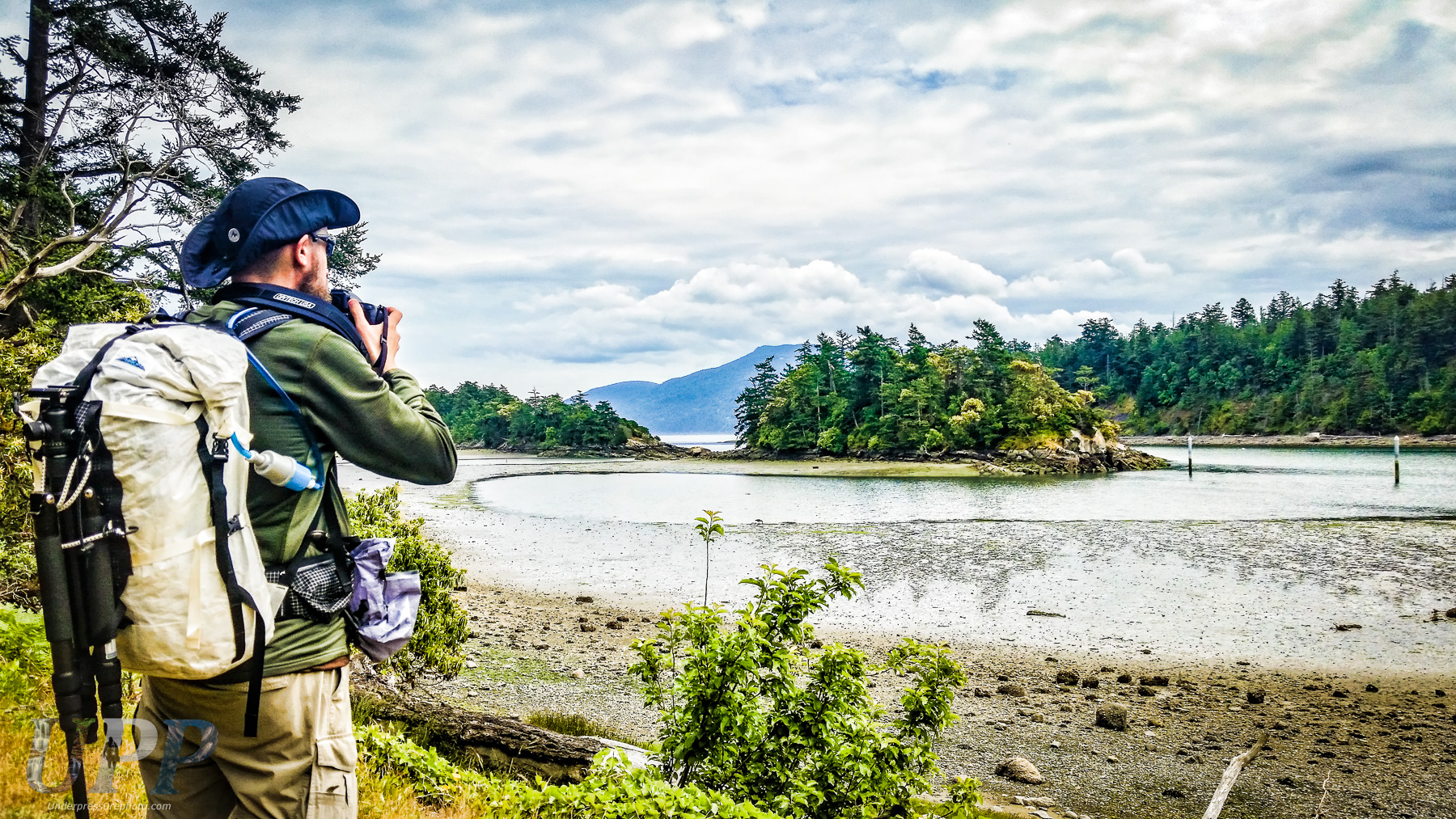 Scott McGee photographing Fossil Bay. Photo by CrtrGrl.