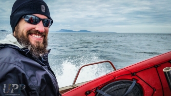 Scott McGee on the way to Sucia Island. Photo by CrtrGrl